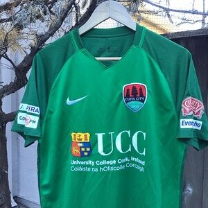 Cork City Fc Nike Dri Fit Green Home Soccer Jersey Ucc Sponsor Adult Size L